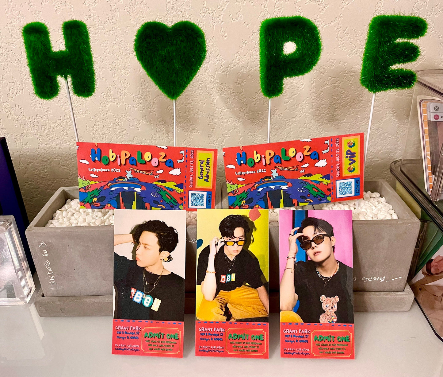 [MADE TO ORDER - CONCERT TICKET] BTS J-Hope at LollaPalooza / HobiPalooza Memorabilia Concert Ticket