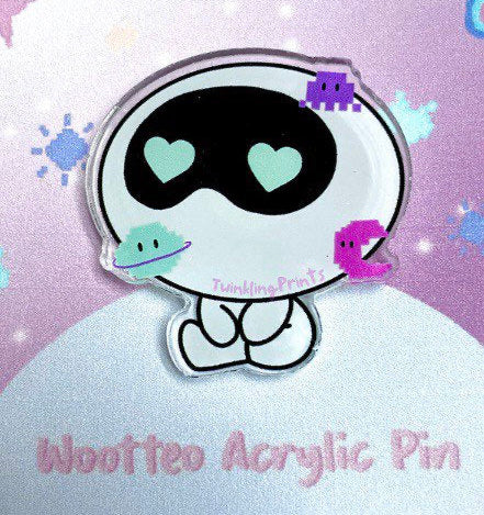 [IN STOCK - PINS] BTS Jin x Wootteo (Emoticon Version) Teeny Tiny Acrylic Pin (B-Grade)