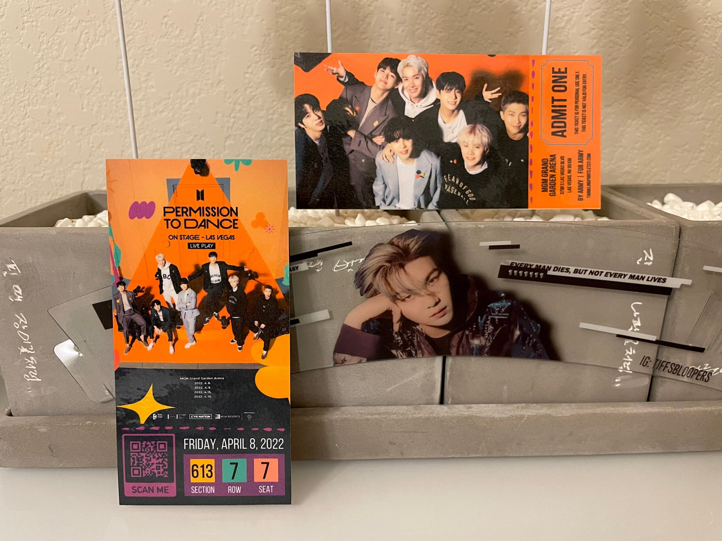 [MADE TO ORDER - CONCERT TICKET] BTS x PTD / Permission to Dance On Stage Las Vegas - Live Play at MGM Grand Garden Arena - (Personalized) Memorabilia Concert Ticket