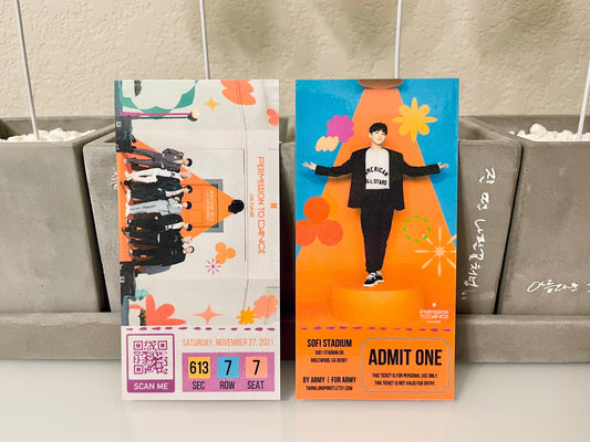 [MADE TO ORDER - CONCERT TICKET] BTS x PTD Permission to Dance On Stage LA - SoFi Stadium - (Personalized) Memorabilia Concert Ticket (Matte or Rainbow Holographic)