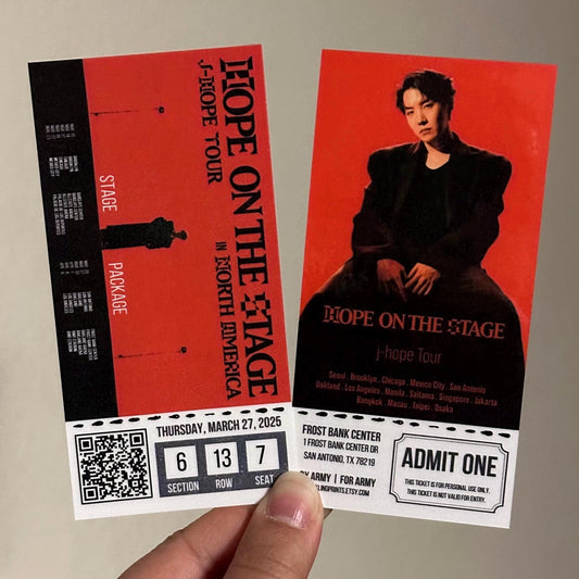 [MADE TO ORDER - CONCERT TICKET] BTS J-Hope | Hope On The Stage World Tour - (Personalized) Memorabilia Concert Ticket