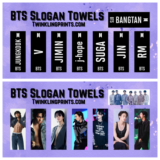 [IN STOCK - SLOGAN TOWEL] BTS Microfiber Slogan Towel (Bangtan, Jungkook, V, Jimin, j-hope, Suga, Jin, RM)