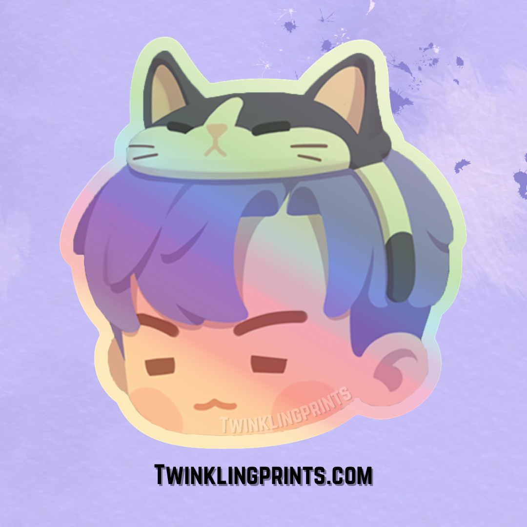 [IN STOCK - STICKERS] Kitty Yoongi Holographic Sticker