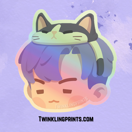 [IN STOCK - STICKERS] Kitty Yoongi Holographic Sticker