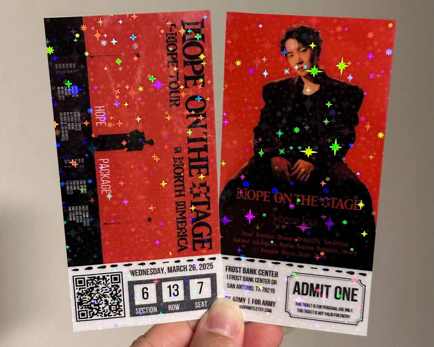 [MADE TO ORDER - CONCERT TICKET] BTS J-Hope | Hope On The Stage World Tour - (Personalized) Memorabilia Concert Ticket
