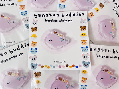 [IN STOCK - PINS] Bangtan Buddies: Korehae Whale Teeny Tiny Acrylic Pin