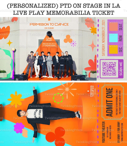 [MADE TO ORDER - CONCERT TICKET] BTS x PTD Permission to Dance On Stage LA - Live Play at Youtube Theater - (Personalized) Memorabilia Concert Ticket