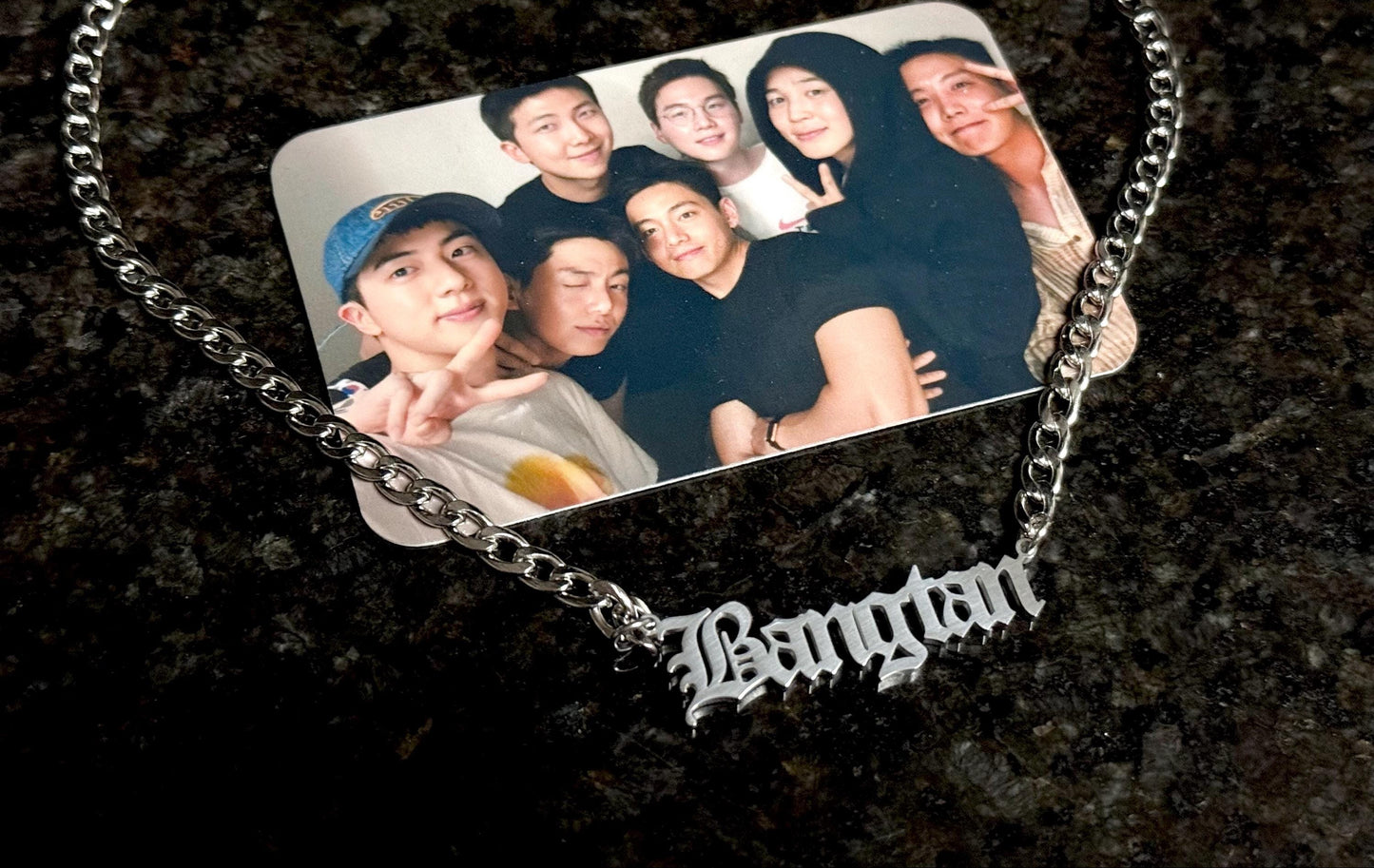 [IN STOCK - JEWELRY] Bangtan Name Plate Stainless Steel Chain Necklace