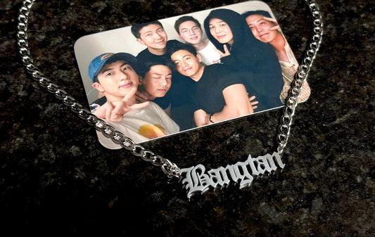 [IN STOCK - JEWELRY] Bangtan Name Plate Stainless Steel Chain Necklace