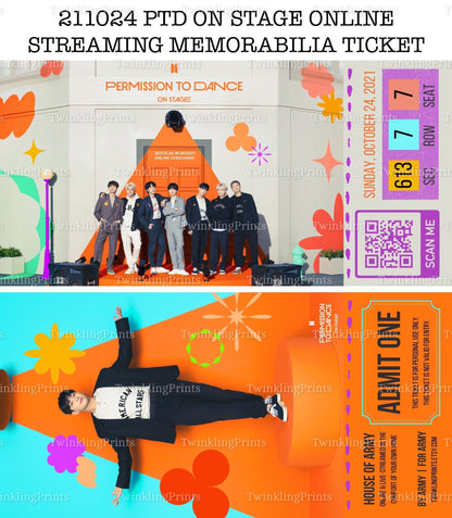 [MADE TO ORDER - CONCERT TICKET] BTS x PTD Permission to Dance On Stage LA - ONLINE Streaming - Memorabilia Concert Ticket