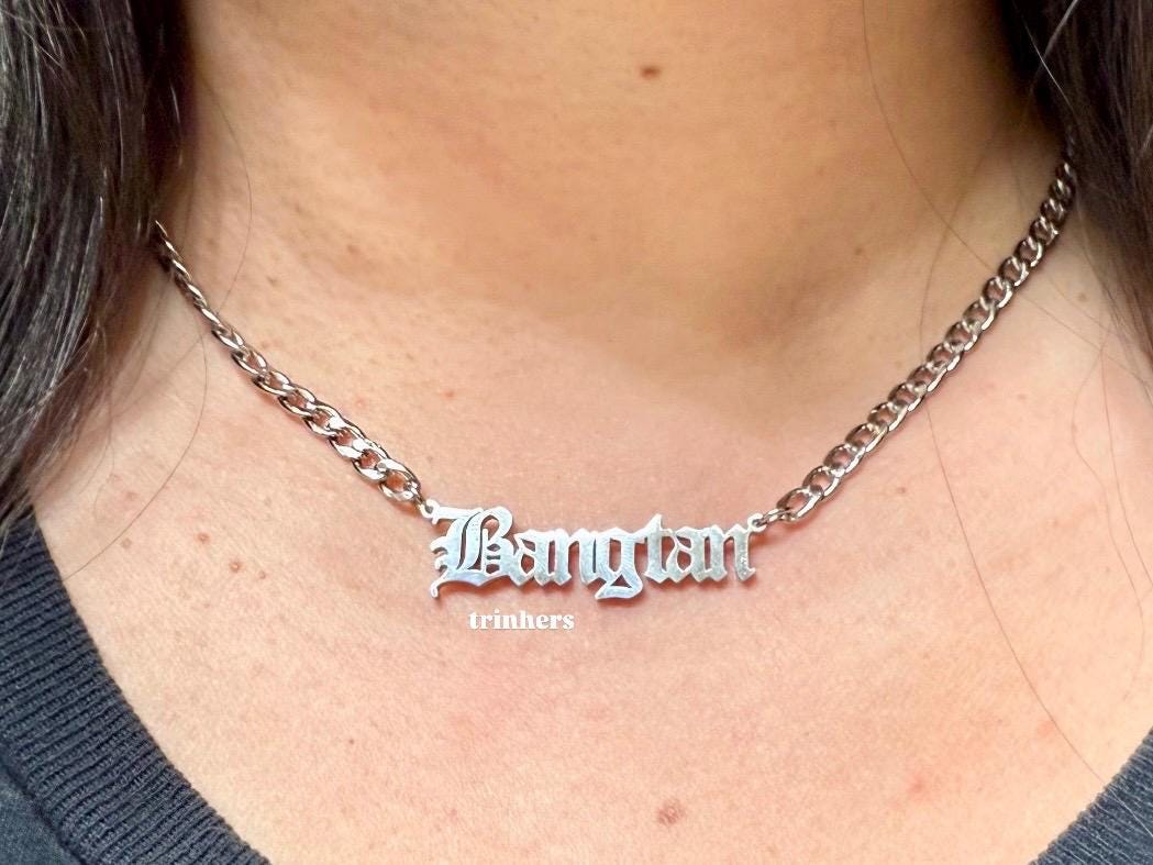 [IN STOCK - JEWELRY] Bangtan Name Plate Stainless Steel Chain Necklace