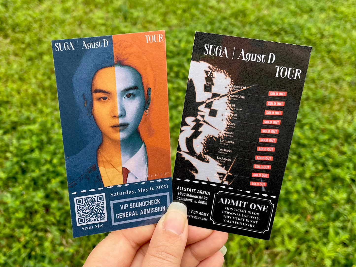 [MADE TO ORDER - CONCERT TICKET] BTS SUGA | Agust D x D-DAY World Tour V1 - (Personalized) Memorabilia Concert Ticket