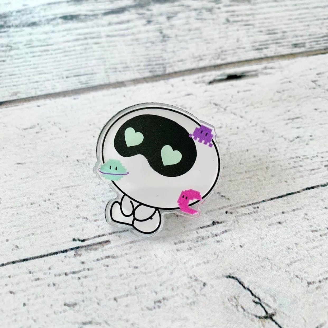 [IN STOCK - PINS] BTS Jin x Wootteo (Emoticon Version) Teeny Tiny Acrylic Pin (B-Grade)
