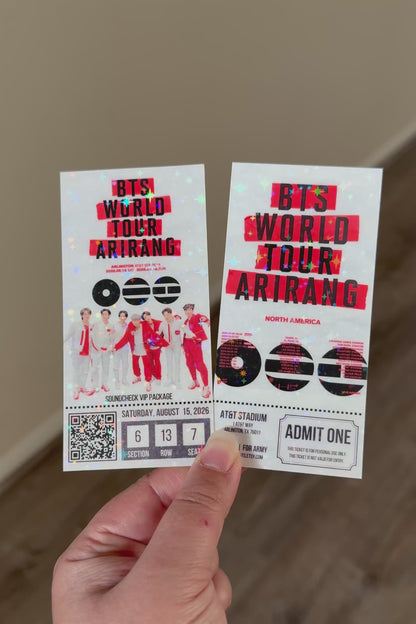[MADE TO ORDER - CONCERT TICKET] 2 - BTS World Tour ARIRANG - (Personalized) Memorabilia Concert Ticket