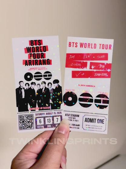[MADE TO ORDER - CONCERT TICKET] 1 - BTS World Tour ARIRANG V2.0 - (Personalized) Memorabilia Concert Ticket