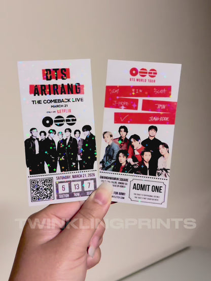 [MADE TO ORDER - CONCERT TICKET] 1 - BTS World Tour ARIRANG V2.0 - The Comeback LIVE on Netflix - (Personalized) Memorabilia Concert Ticket