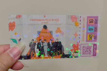 [MADE TO ORDER - CONCERT TICKET] BTS x PTD Permission to Dance On Stage LA - SoFi Stadium - (Personalized) Memorabilia Concert Ticket with Star Holographic finish