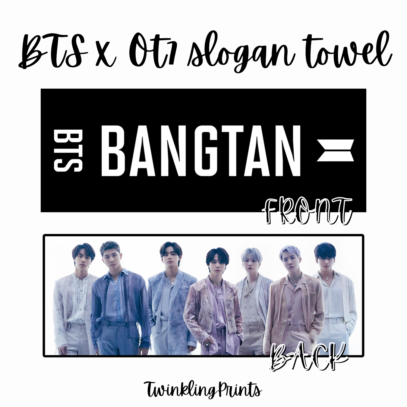[IN STOCK - SLOGAN TOWEL] BTS Microfiber Slogan Towel (Bangtan, Jungkook, V, Jimin, j-hope, Suga, Jin, RM)